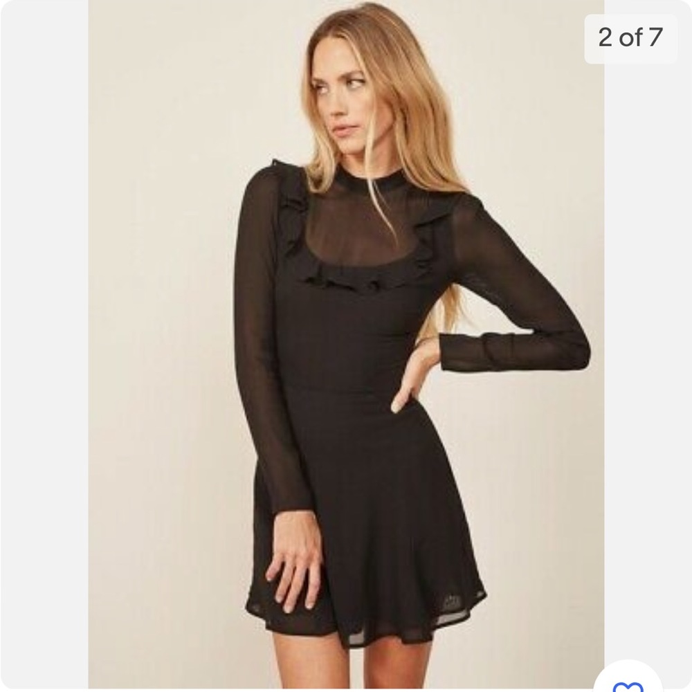 Black reformation mini dress